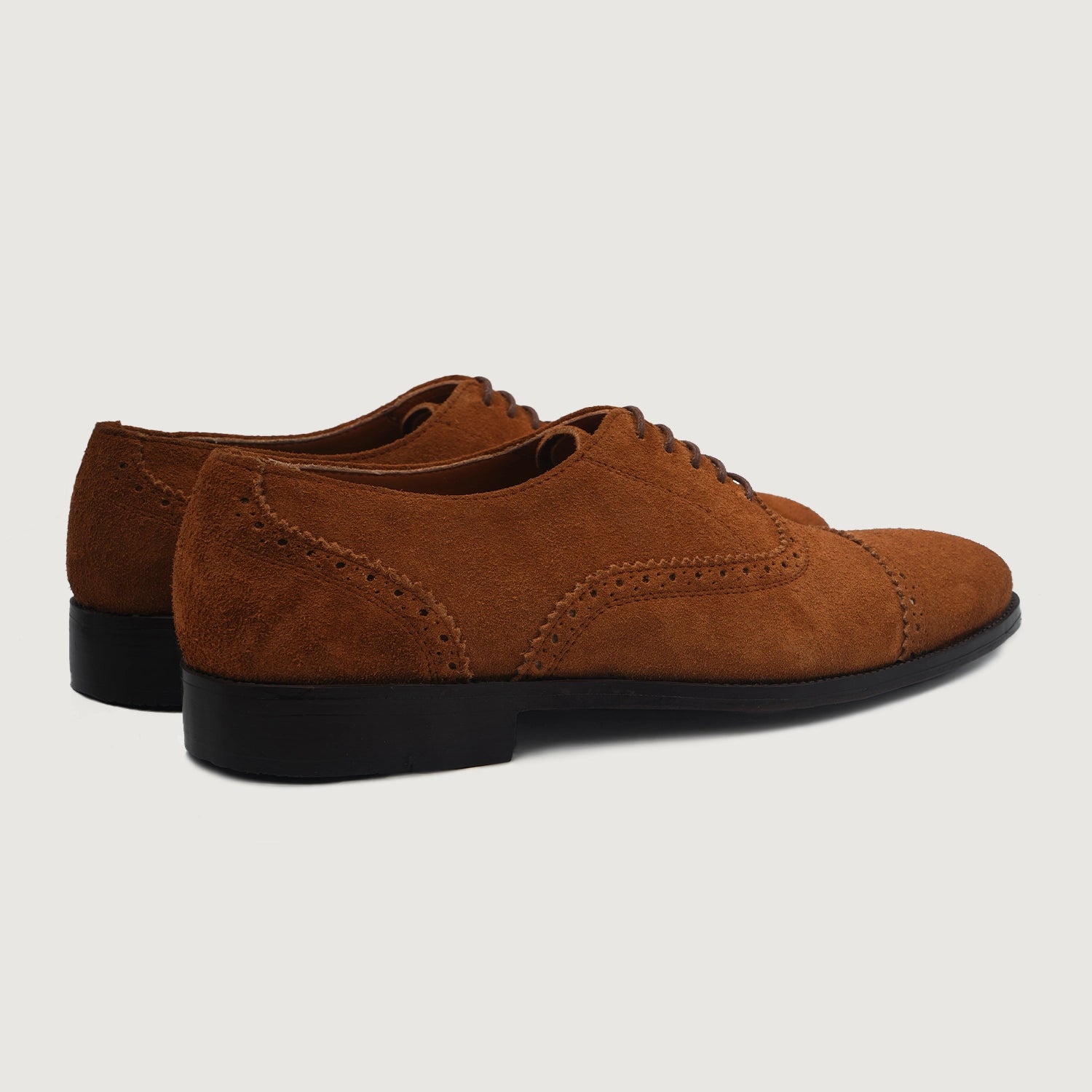 Greyson Brogues Oxford Brown Suede Leather Shoes For Men 