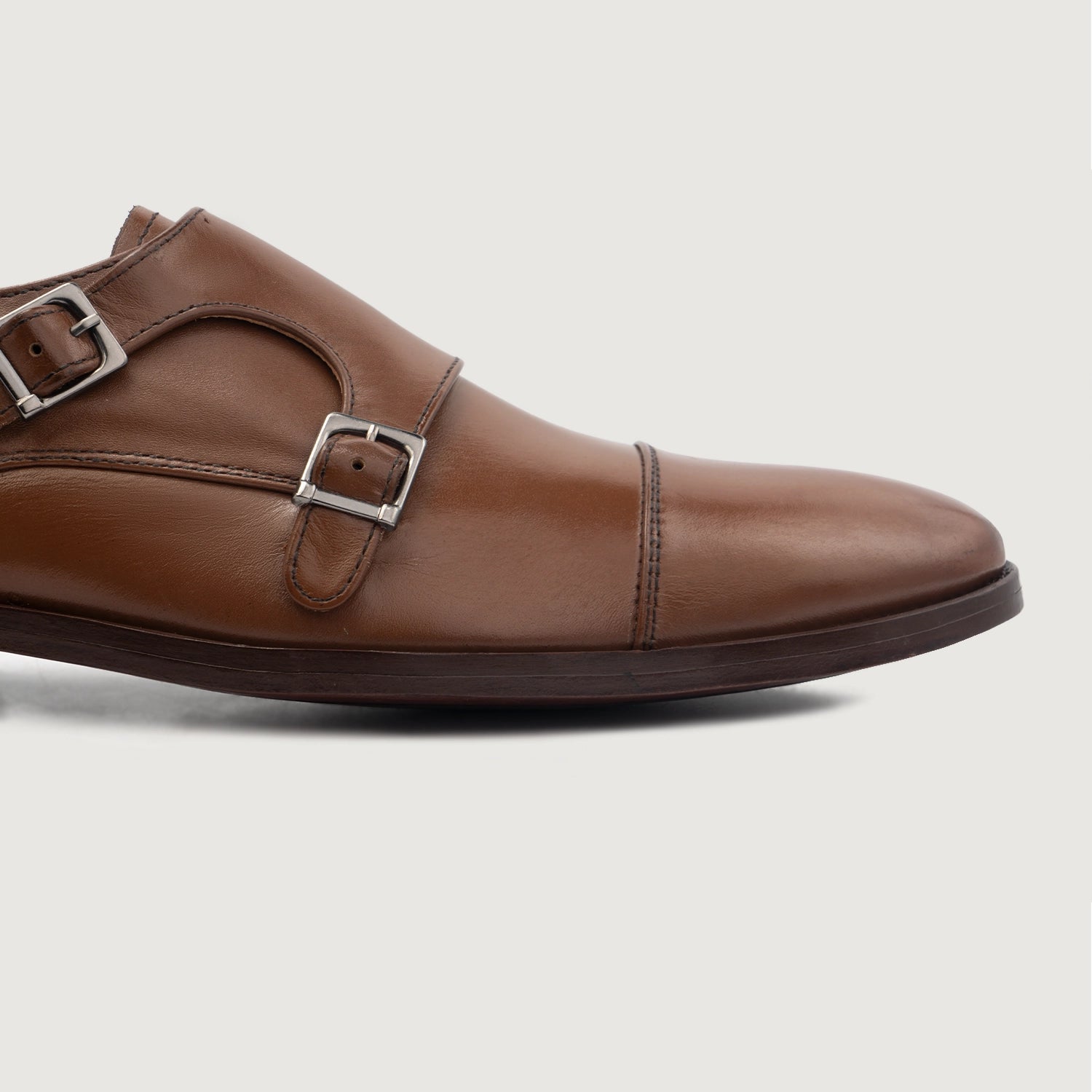 Boston Double Monk Strap Brown Leather Shoes – The Jacket Maker