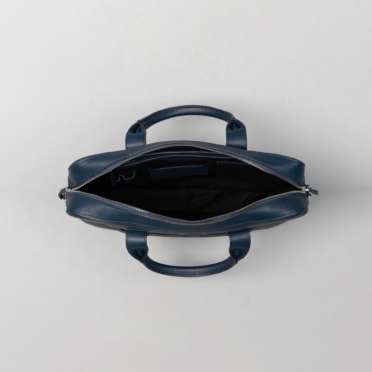 The Captain Midnight Blue Leather Briefcase For Men - The Jacket Maker