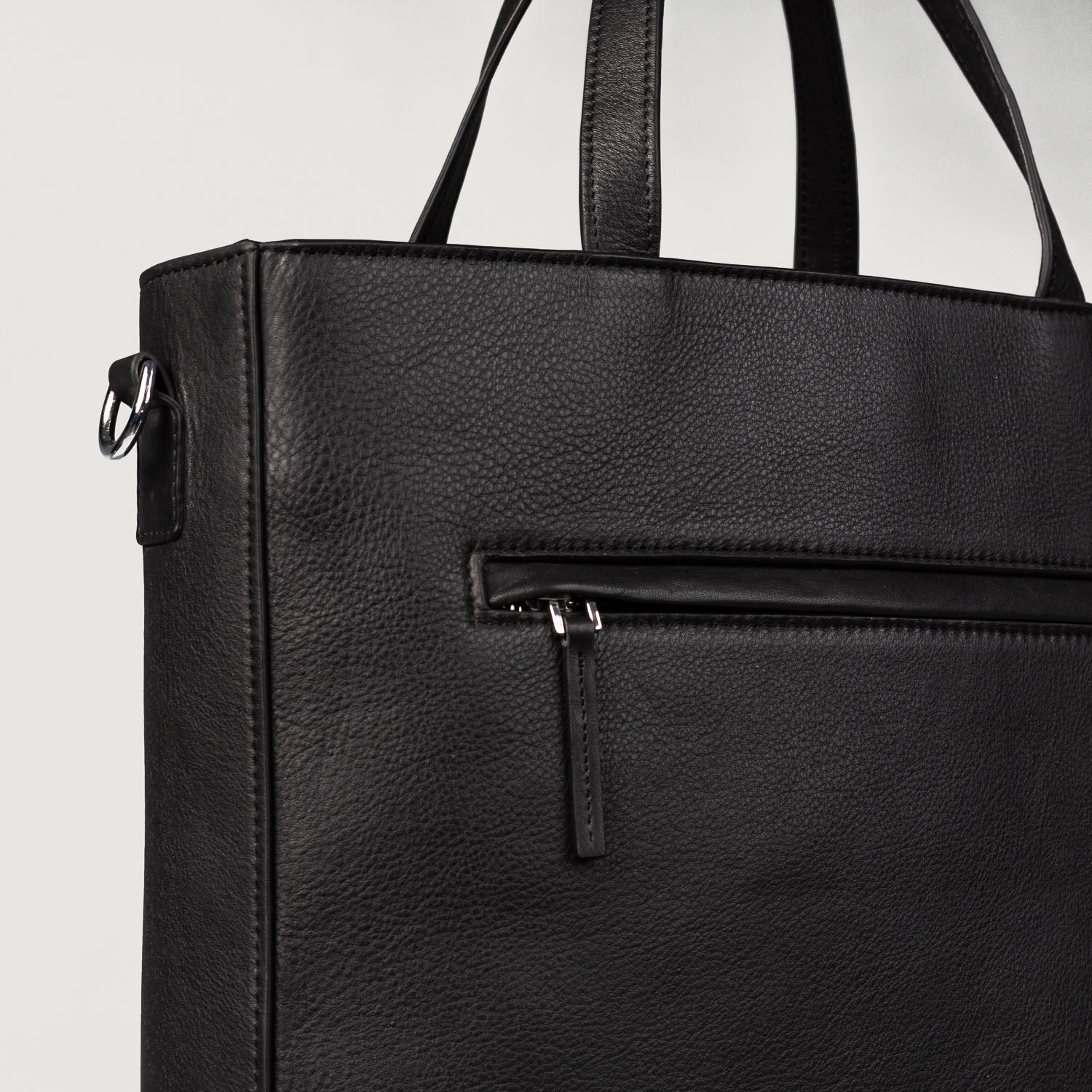 The Poet Black Leather Tote Bag For Men & Women - The Jacket Maker