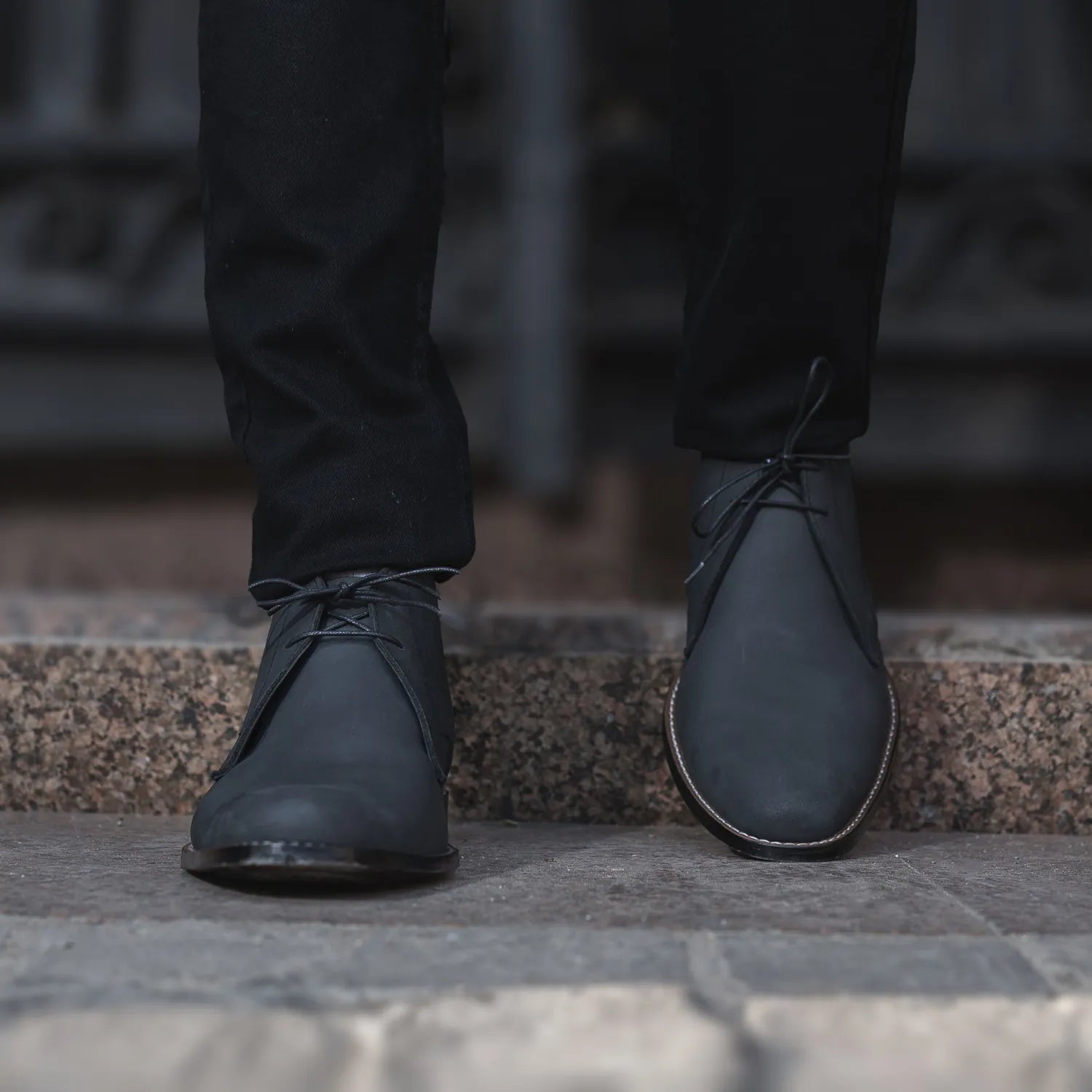 Corry Chukka Black Nubuck Leather Boots For Men - The Jacket  display picture 1