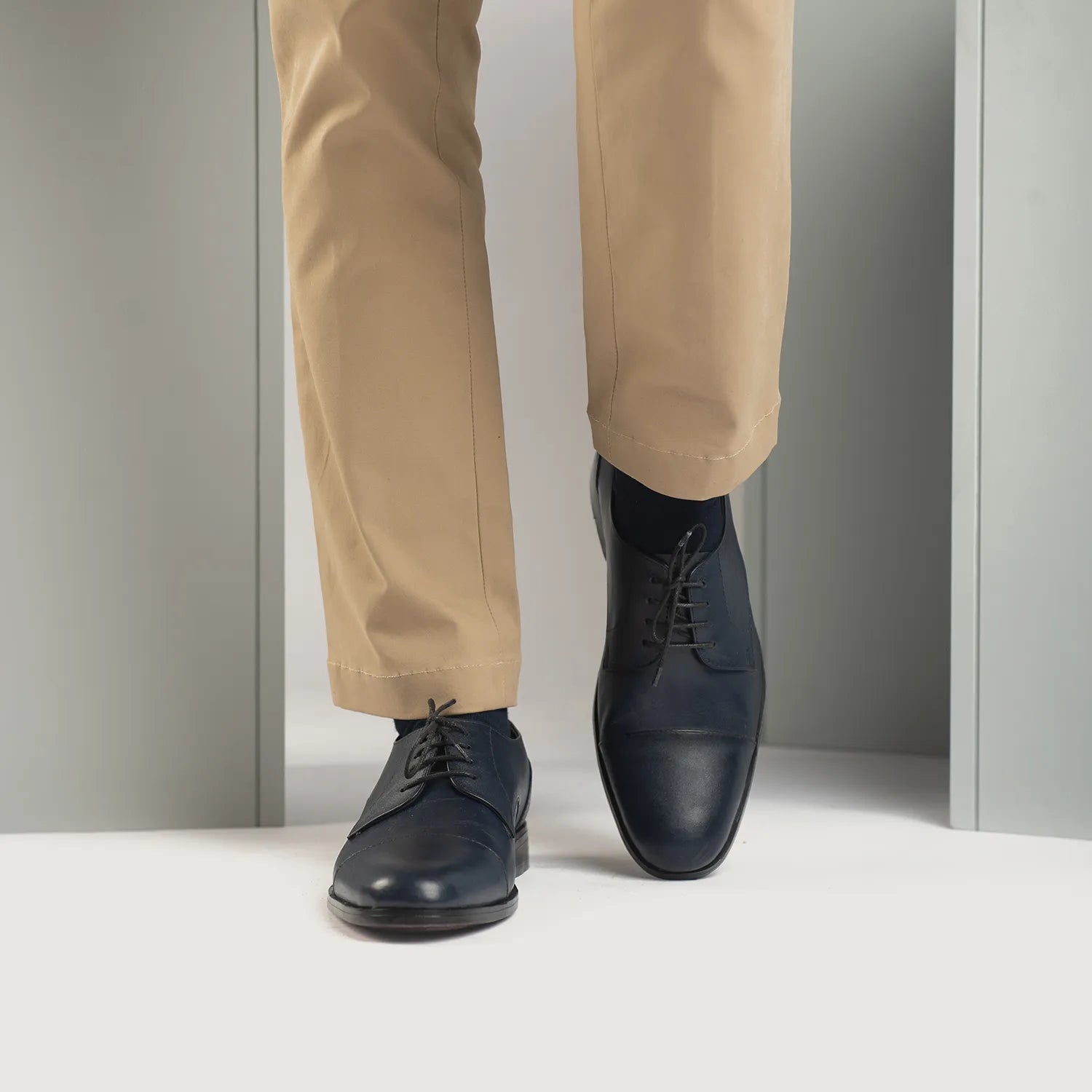 Attorney Derby Midnight Blue Leather Shoes  The Jacket Maker