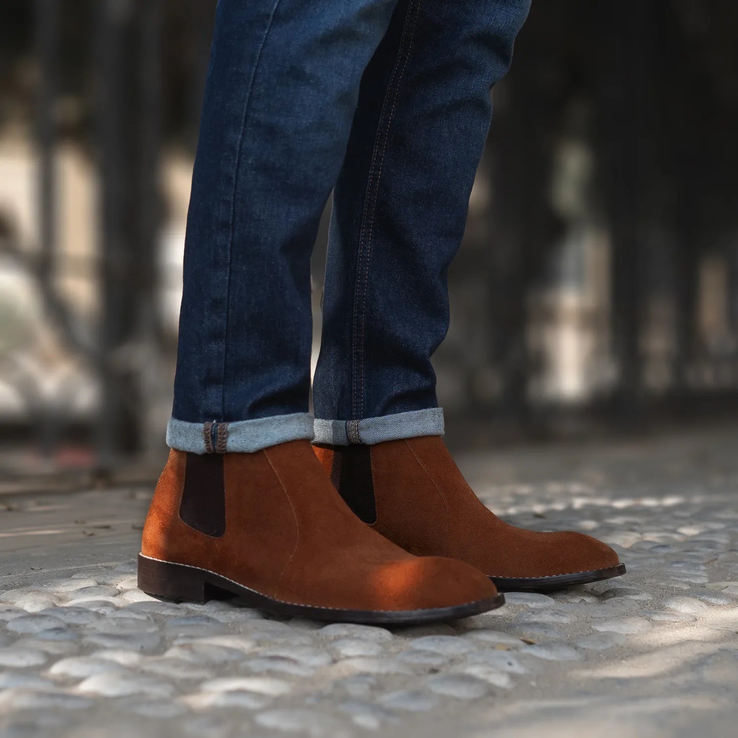 Clarks Men\'s Cognac Suede Chelsea Boots Amazon.com | Clarks Mens Jaxen Chelsea Boots, Brown Sde, 8  main image 4