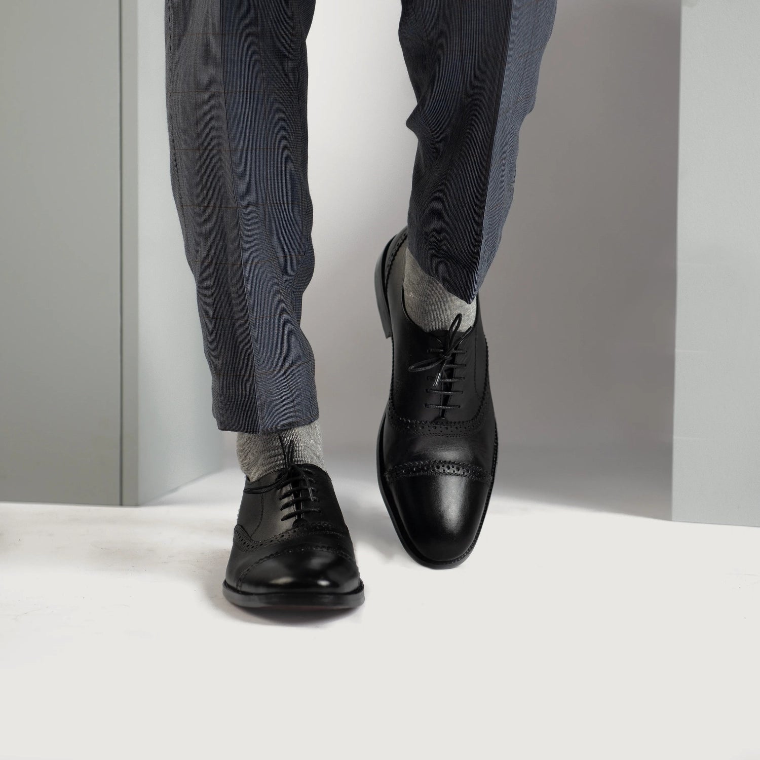 Mens Grenson Black Leather Oxford Brogue Dress Shoes‎ Size 10 F GUC Men main image 3
