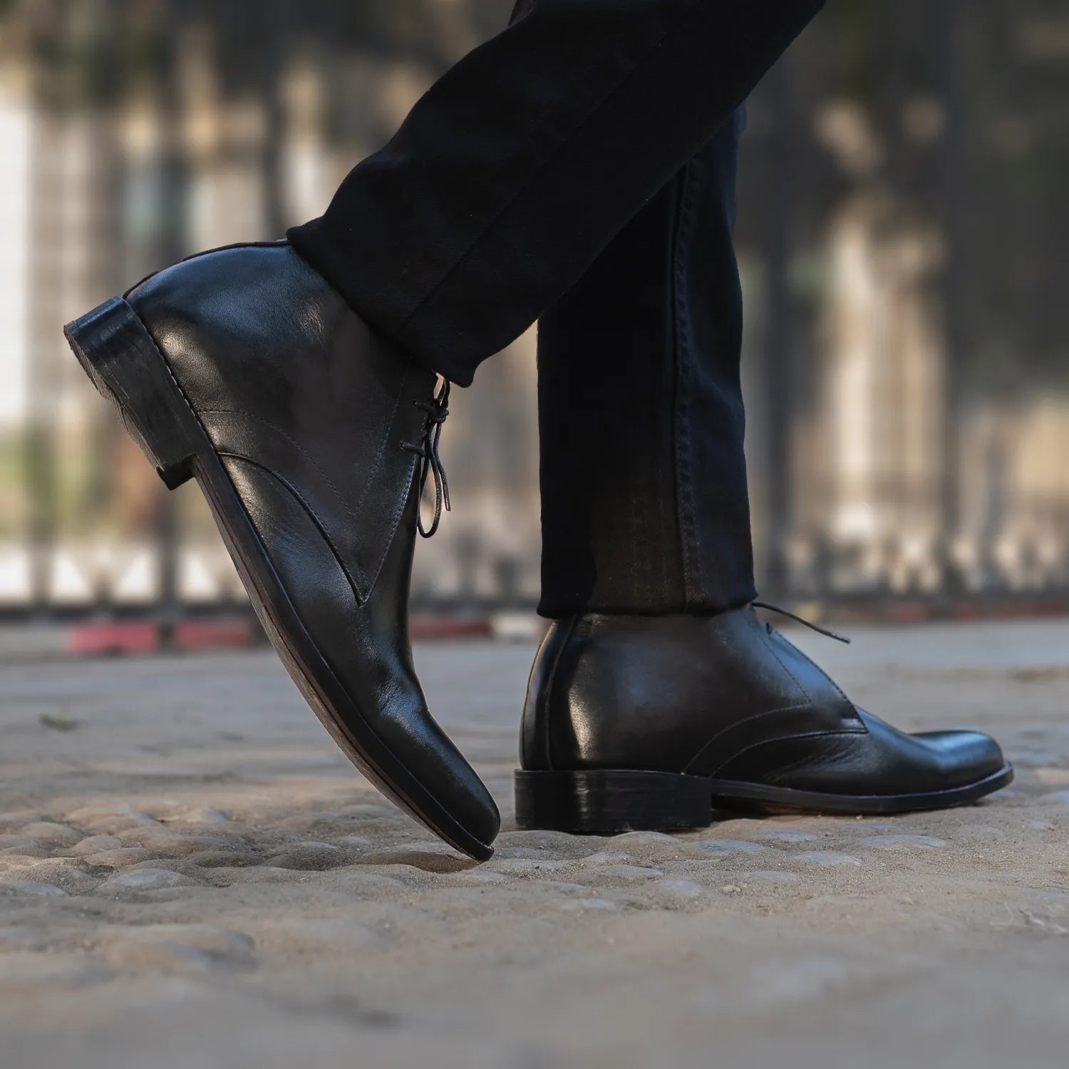 Corry Chukka Black Leather Boots – The Jacket Maker