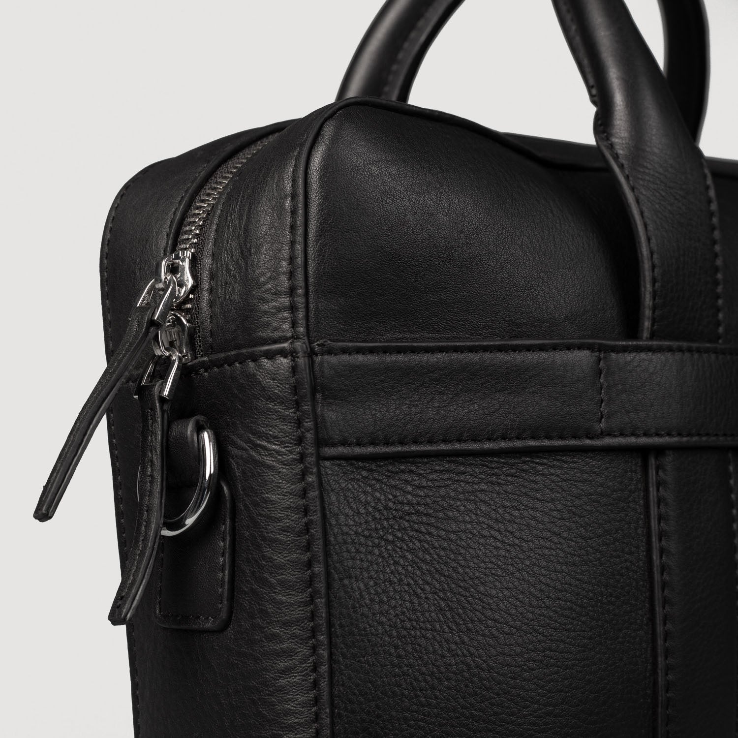 The Captain Black Leather Briefcase For Men - The Jacket Maker