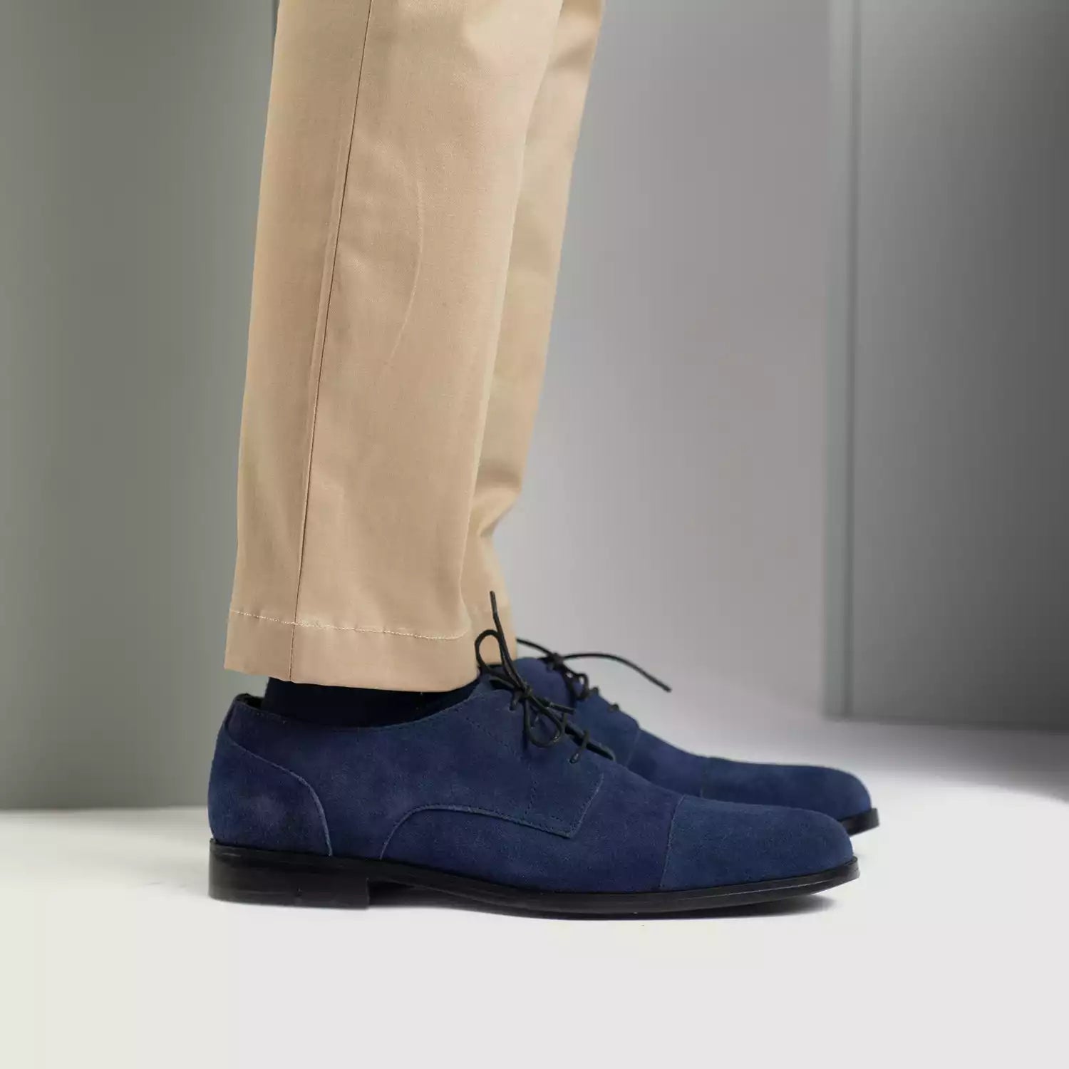 Attorney Derby Midnight Blue Suede Leather Shoes – The Jacket Maker