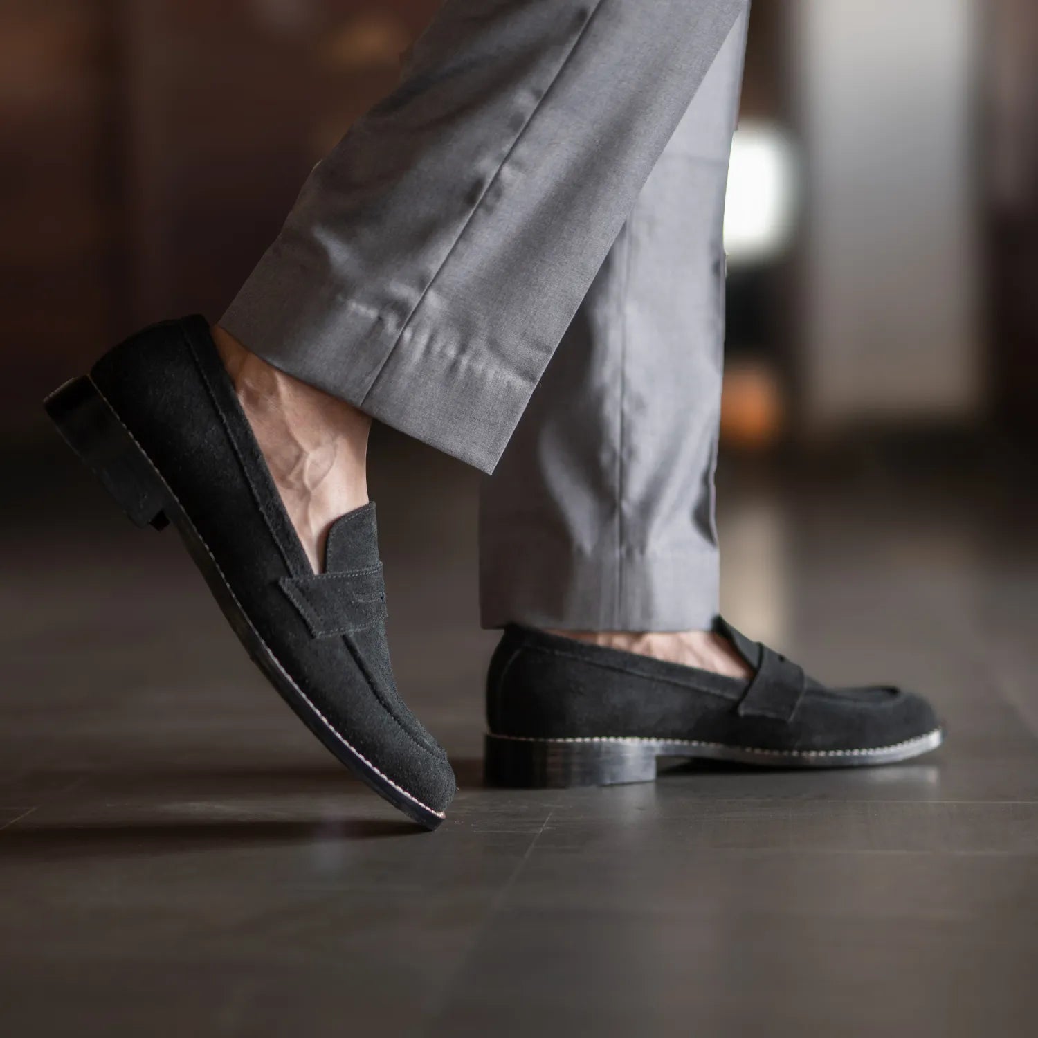 Men’s Black Suede Loafers with Silver Hardware Ferro Aldo Men main image 3