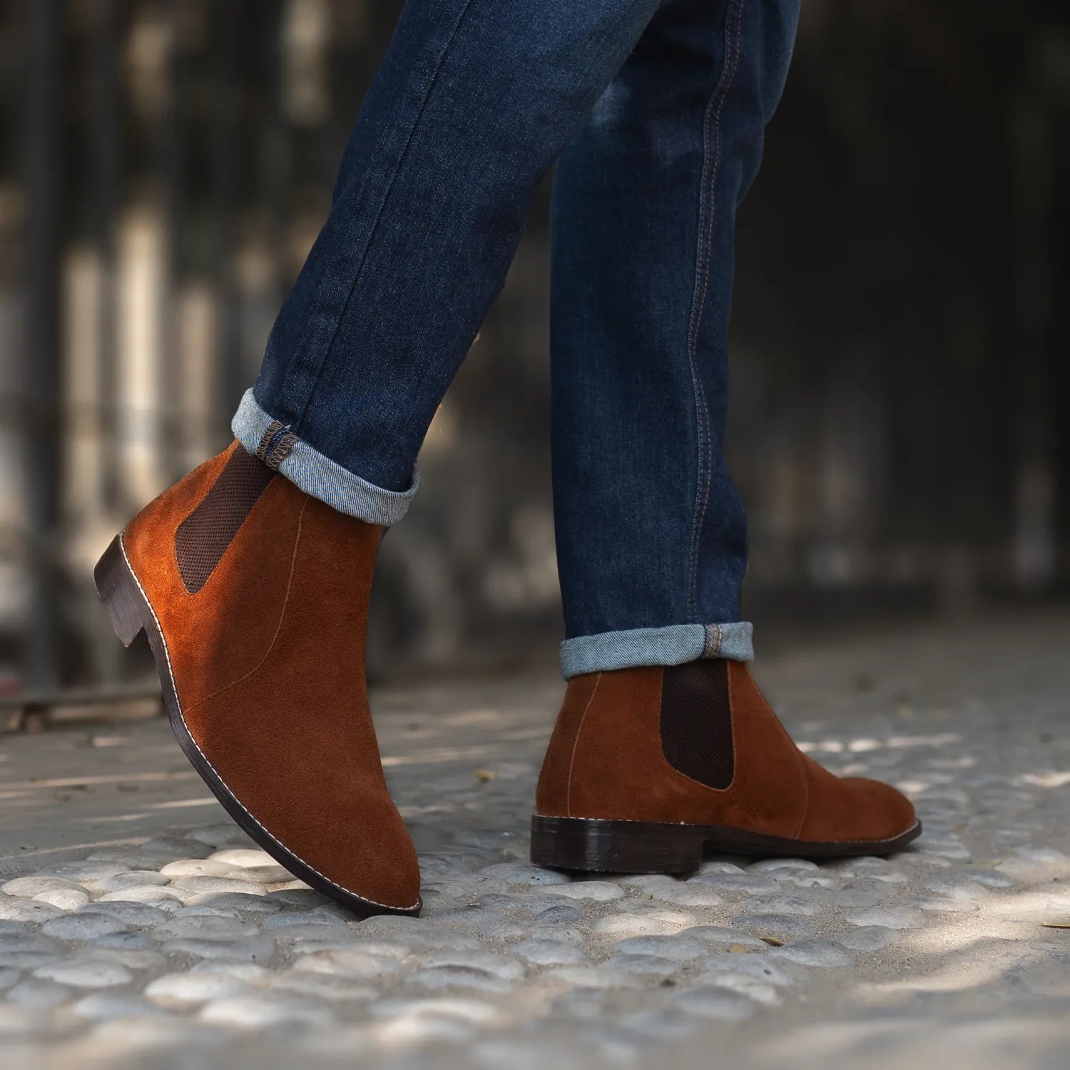 Clarkson Chelsea Brown Suede Leather Boots  The Jacket Maker