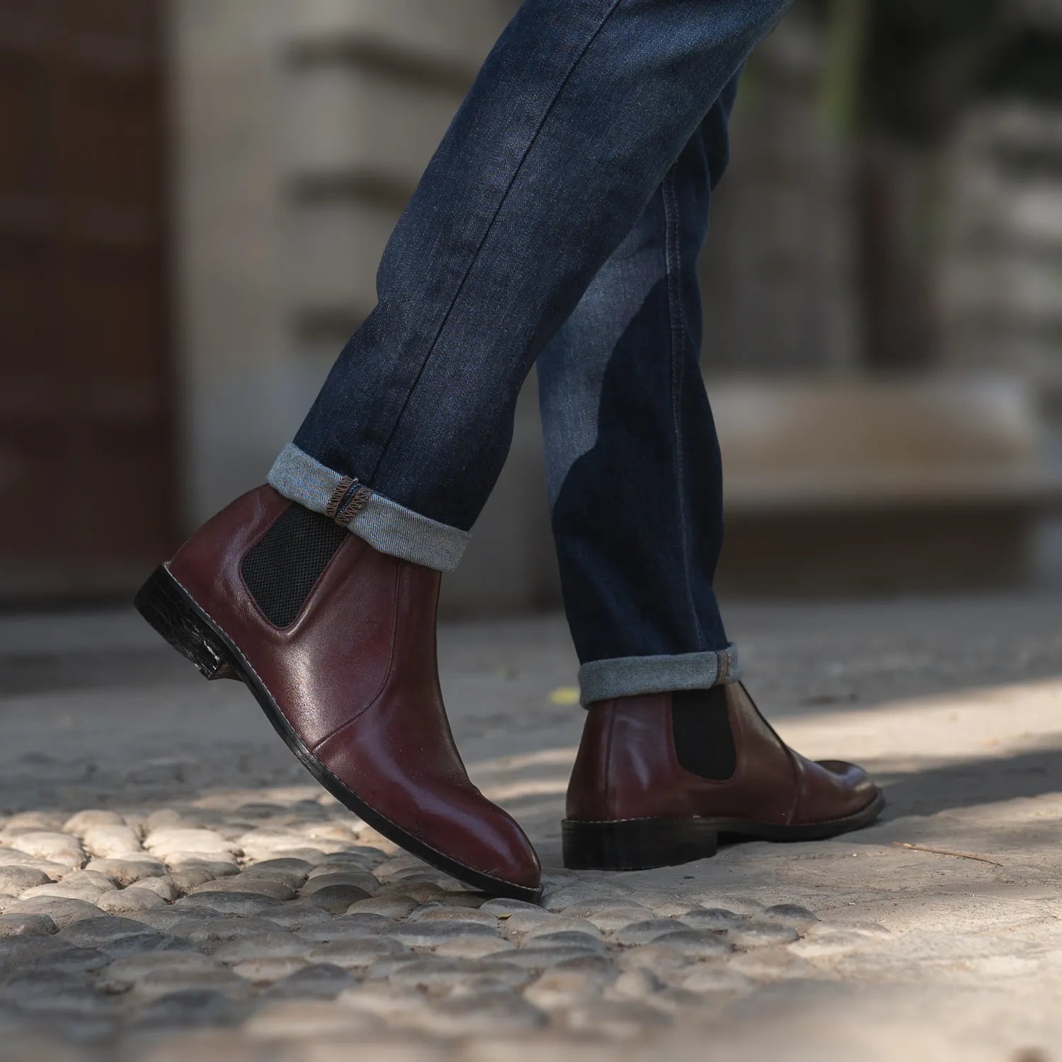 Clarkson Chelsea Maroon Leather Boots For Men - The Jacket Maker