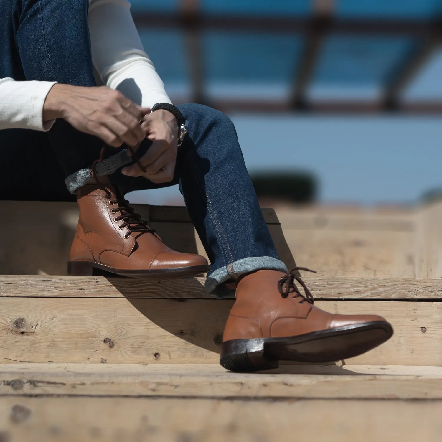 tan leather dress boots Wingtip Lace Up Boots- Tan by Lethato STANDARD / US 10.5-11 / UK 10 / Tan