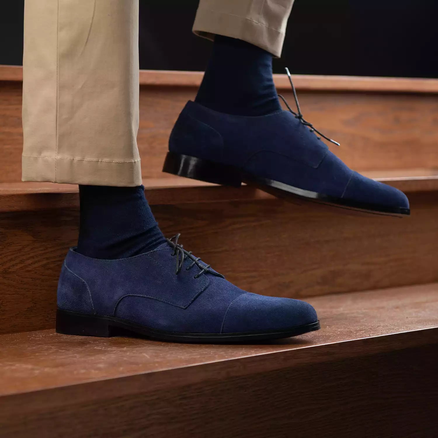 Attorney Derby Midnight Blue Suede Leather Shoes The Jacket Maker Attorney Derby Midnight Blue Suede Leather Shoes The Jacket Maker
