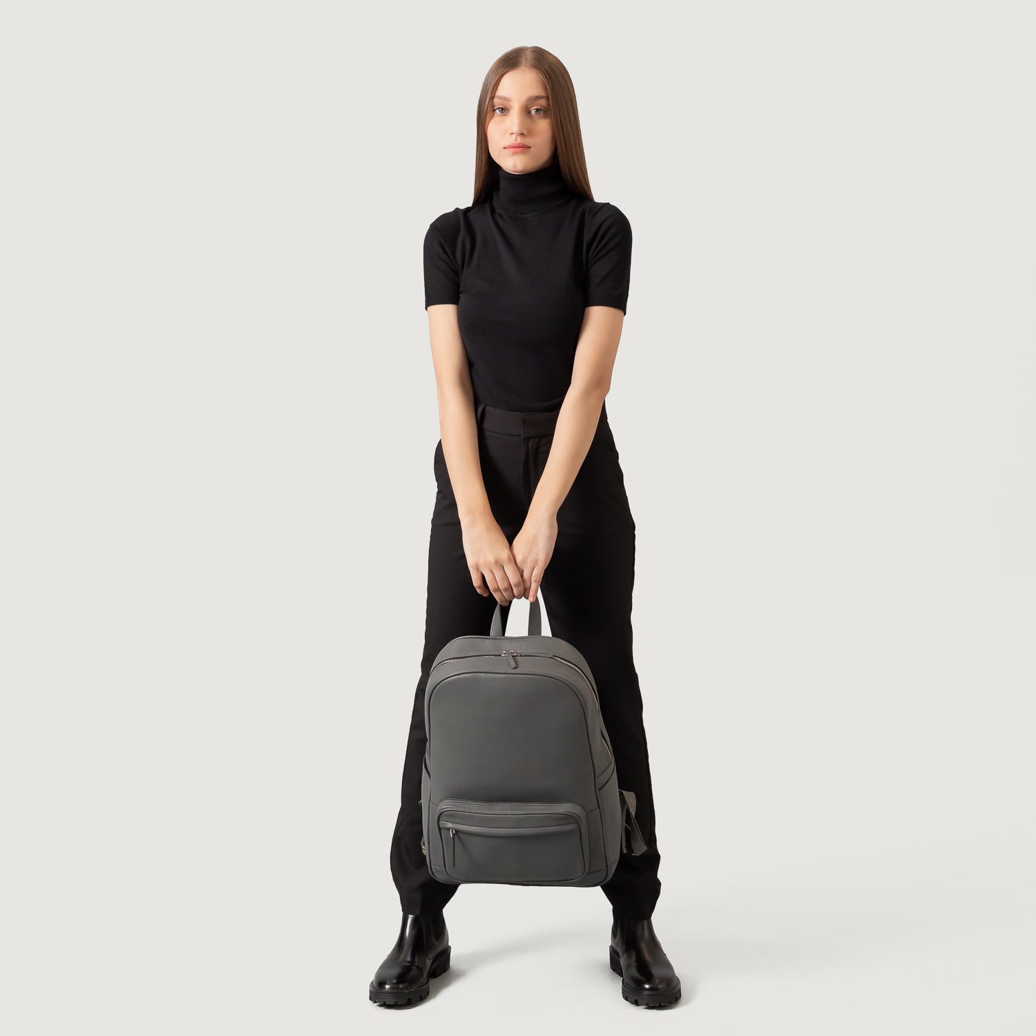 dark gray leather backpack The Philos Grey Leather Backpack – Men & Women – The Jacket Maker