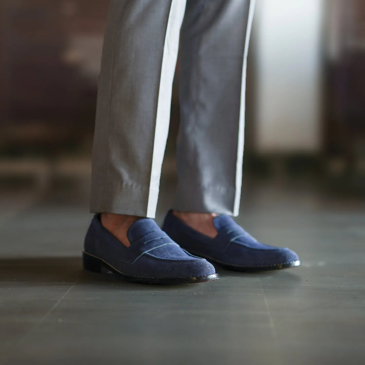 blue suede dress shoes C&E Penny Loafer Enjoy relaxed sophistication with the Croydon Royal Blue Suede Dress Shoes Men's Suede Cap Toe Derby