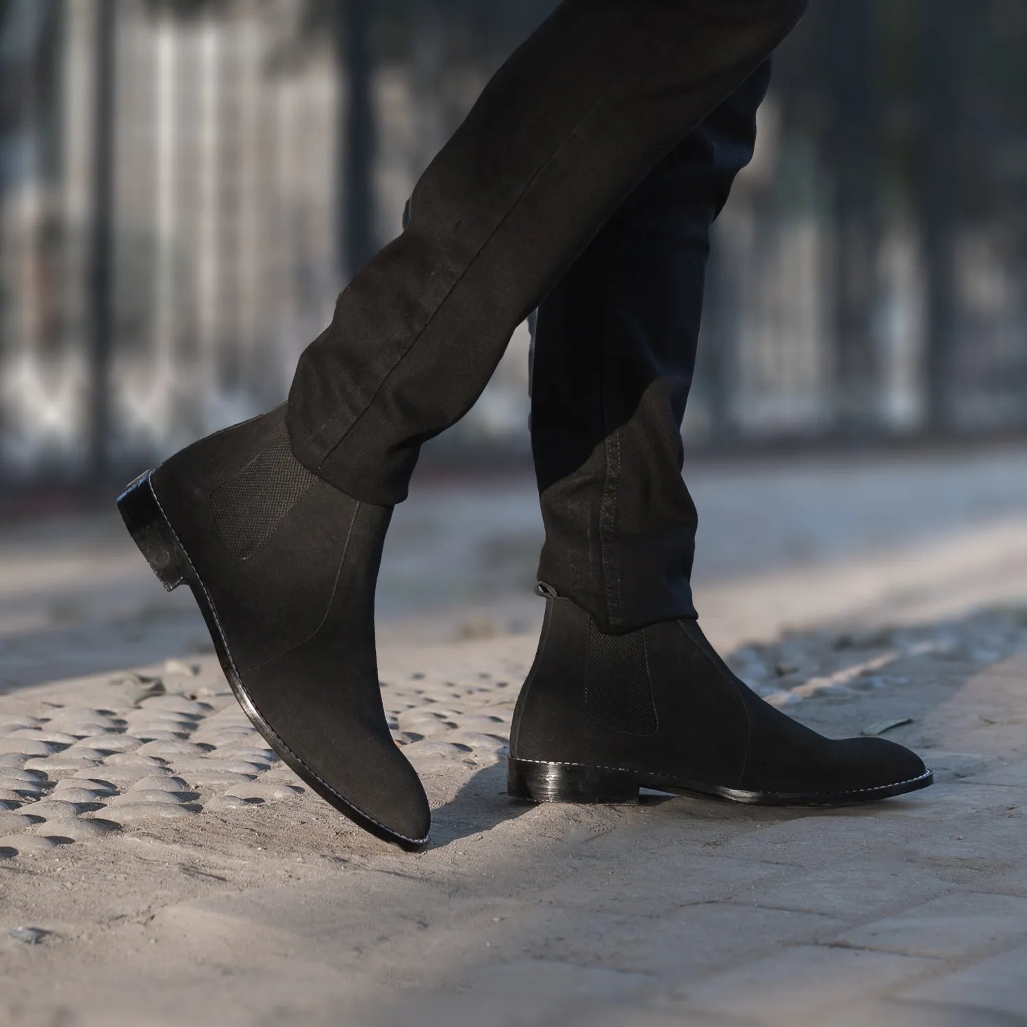 Clarkson Chelsea Black Suede Leather Boots For Men The Jacket Maker