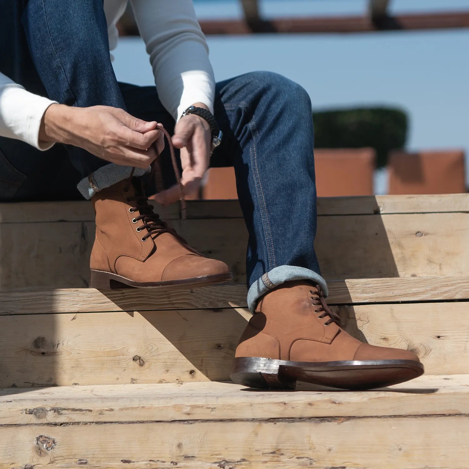 mens light brown dress boots Men’s Brogue Boots – Suede and Leather Dress Boots for Formal Elegance 41 main image 0