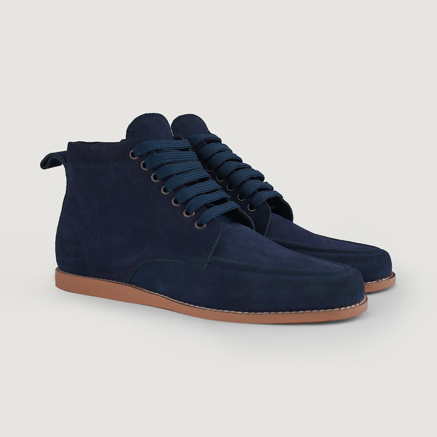 Bearman Moc Toe Blue Suede Boots – The Jacket Maker