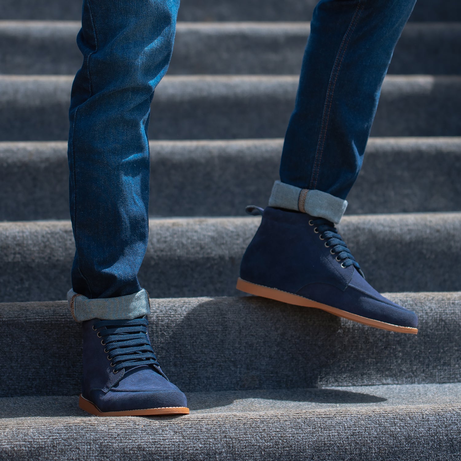 Men’s Suede Blue Boots Clarkson Chelsea Midnight Blue Suede Leather Boots For Men  main image 4