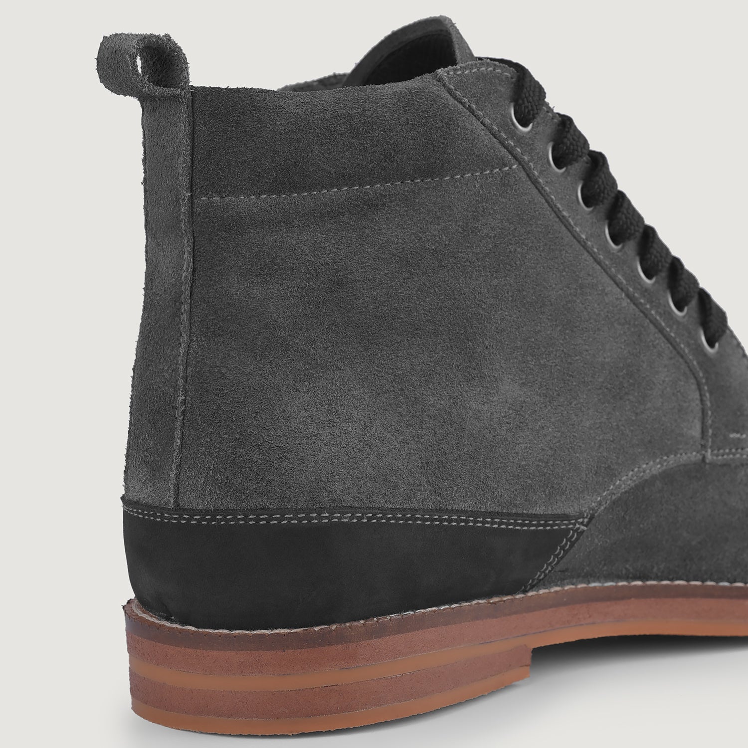Gray Chukka Boots with Suede Finish and Moccasin Toe Clarks Wallabee Moc Toe Chukka Boot - Grey | Chukka Boots  main image 4
