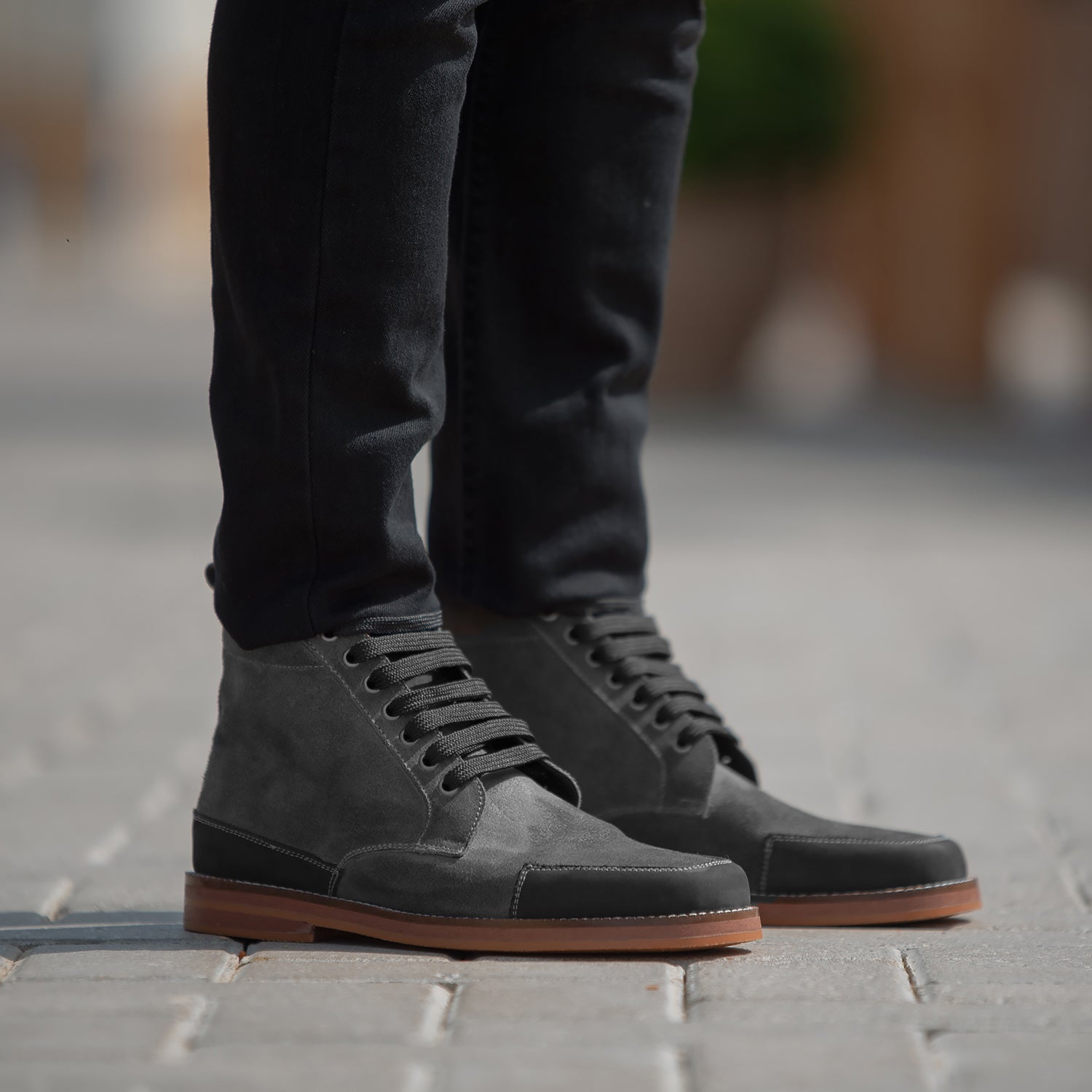 Carnell Moc Toe Grey Suede Boots – The Jacket Maker