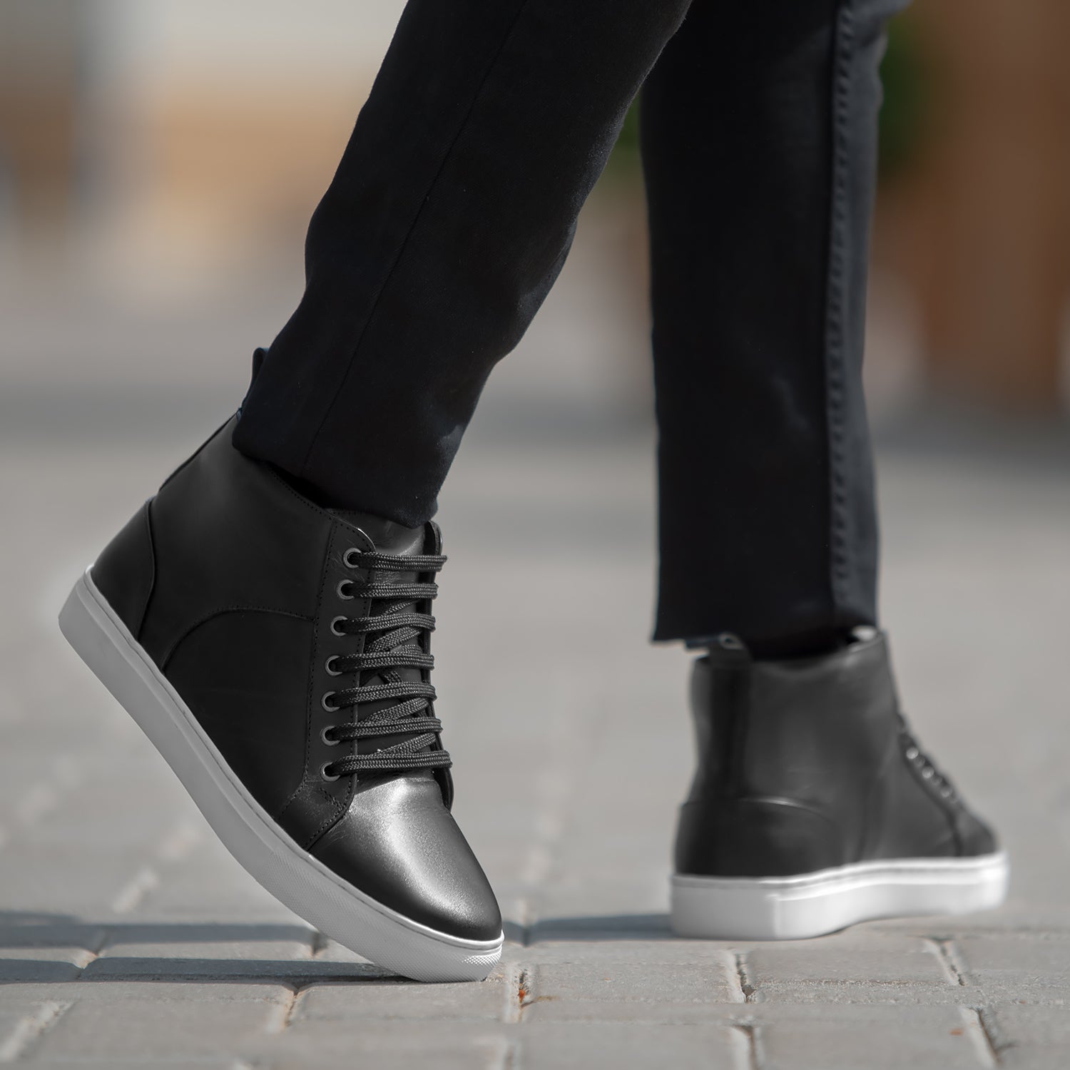 Marty High Top Black Leather Sneakers – The Jacket Maker