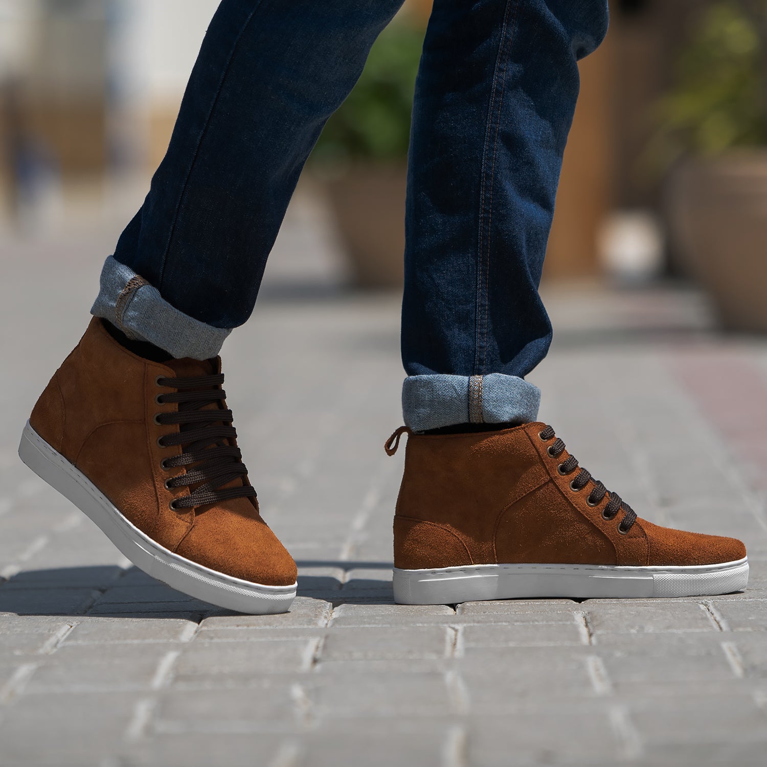 Marty High Top Brown Suede Sneakers For Men - The Jacket Maker