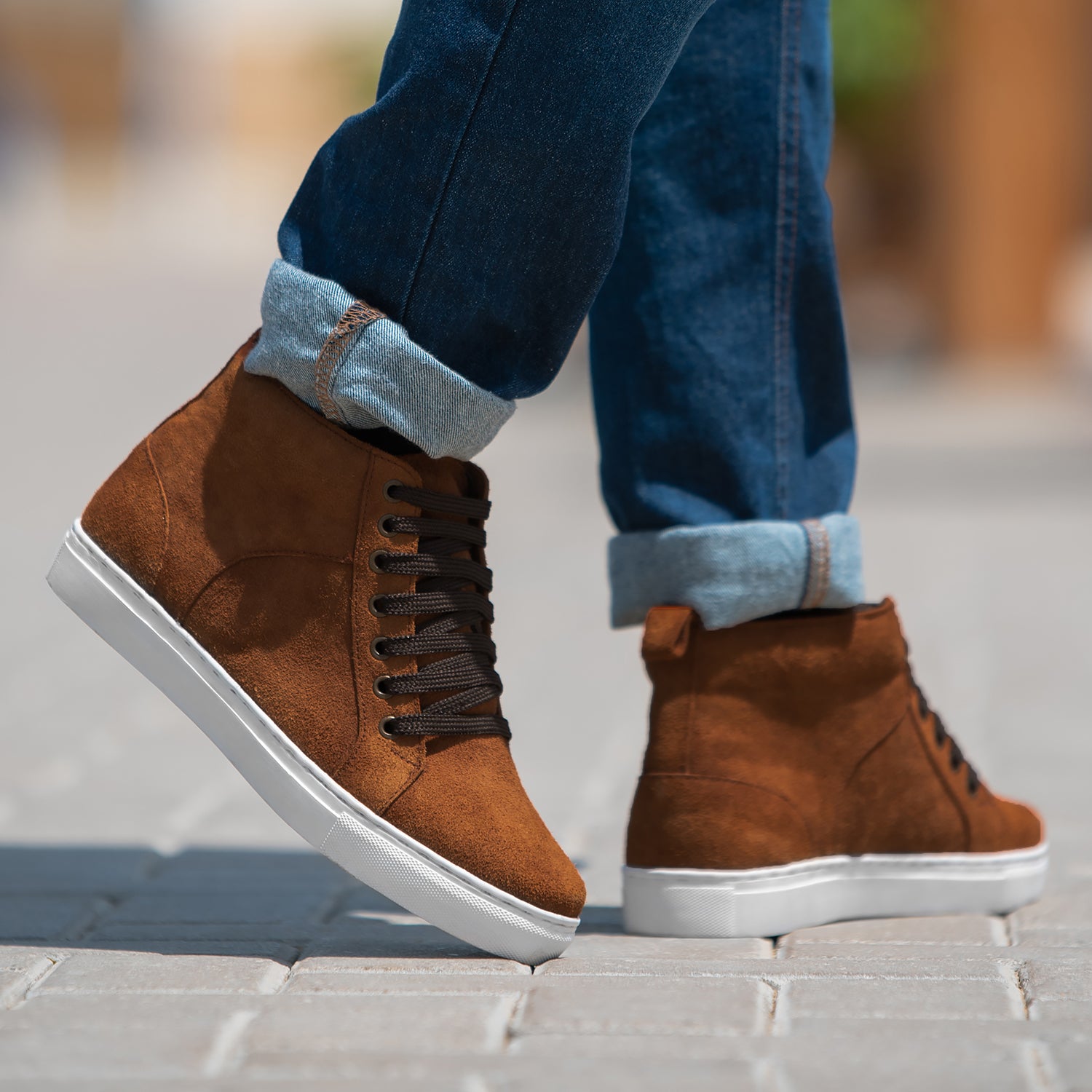 Marty High Top Brown Suede Sneakers For Men The Jacket Maker