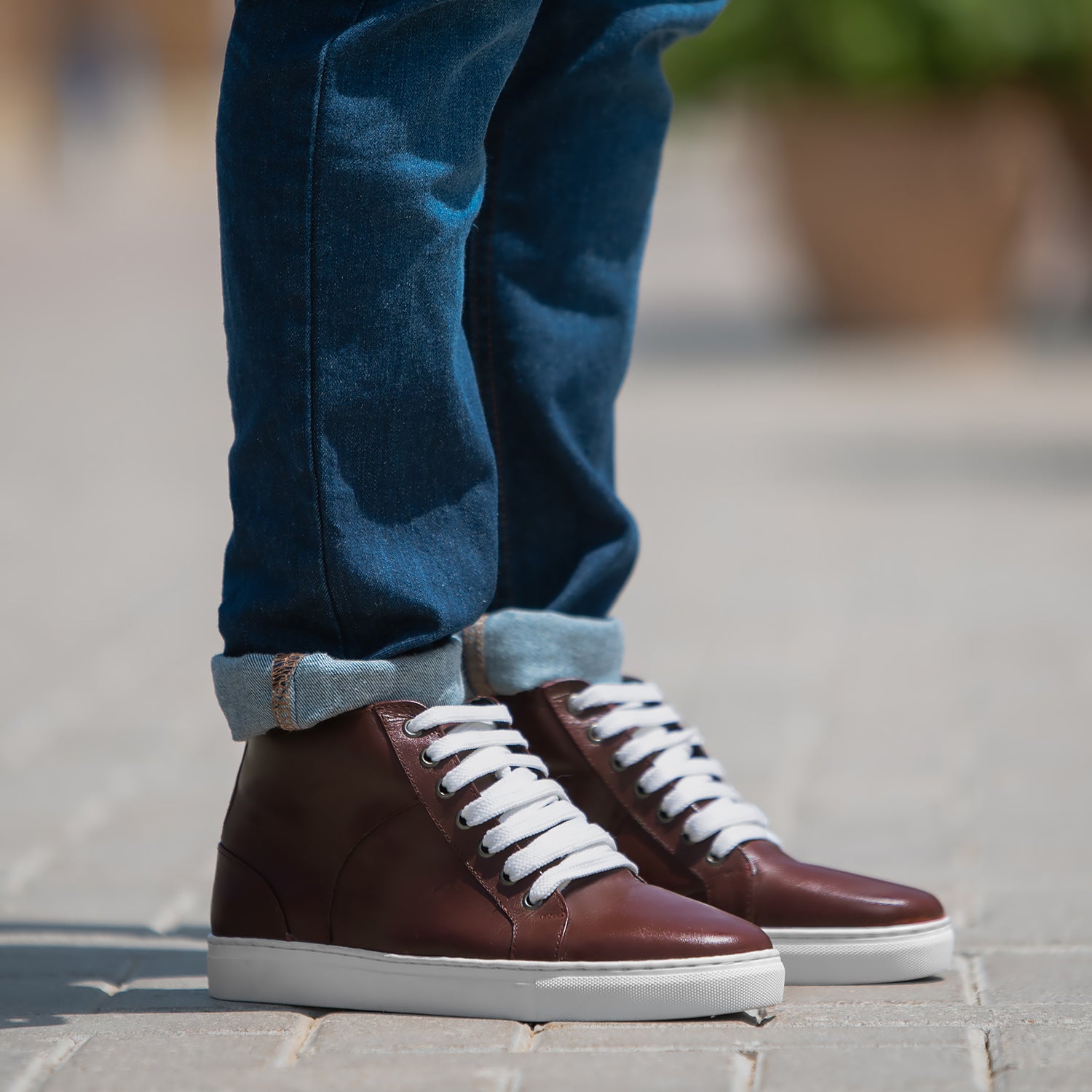 Marty High Top Maroon Leather Sneakers For Men The Jacket Maker