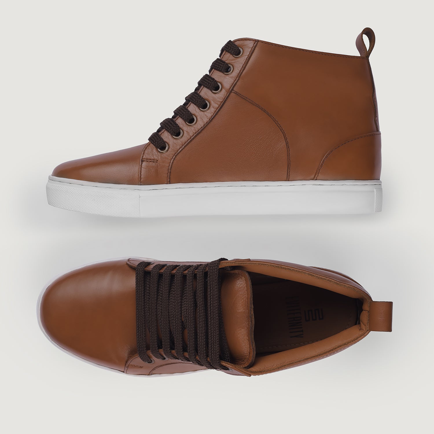 Marty High Top Tan Leather Sneakers For Men The Jacket Maker