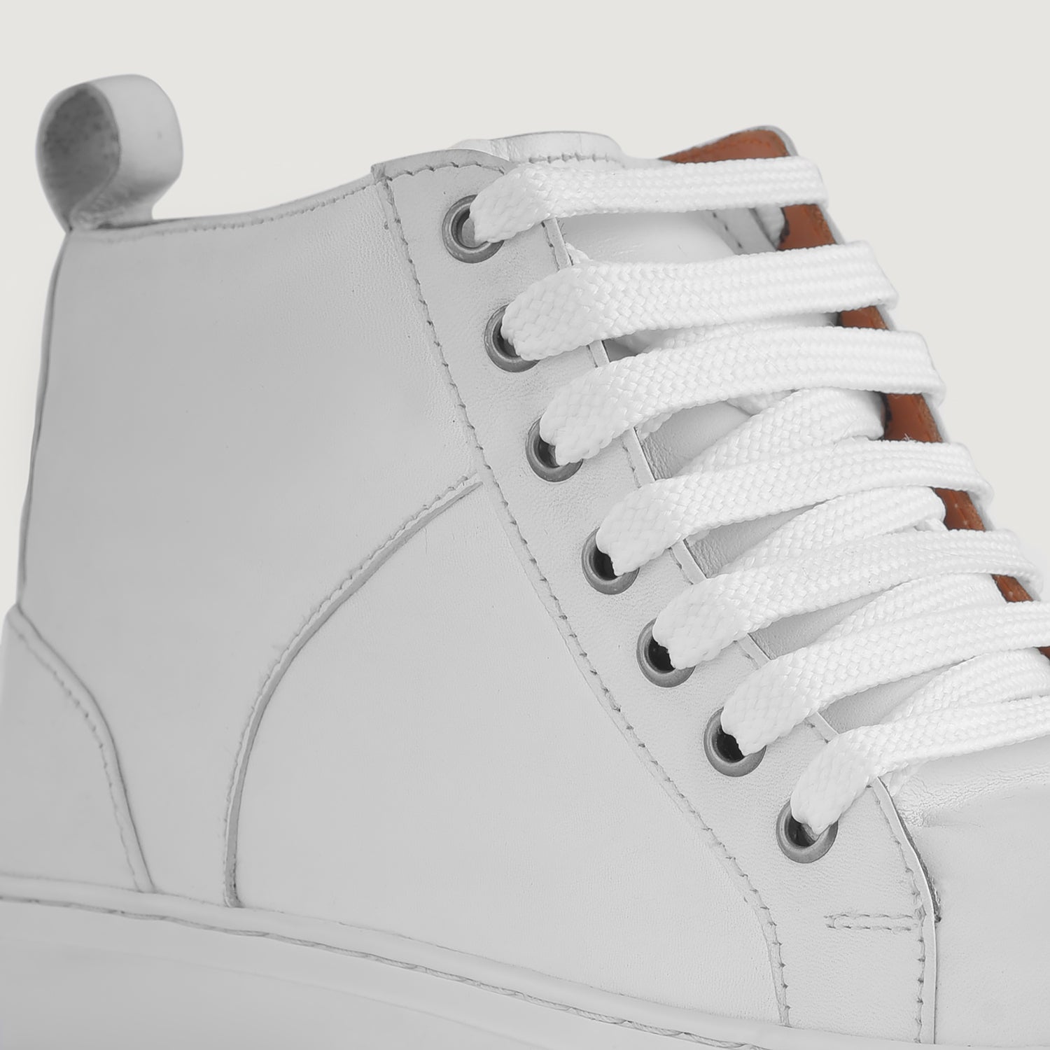 Marty High Top White Leather Sneakers For Men - The Jacket Maker