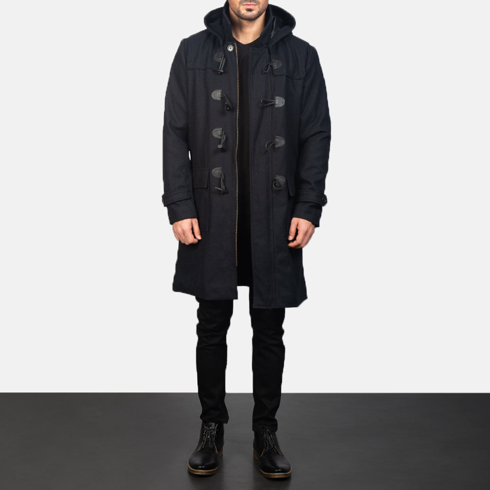 Men's Drake Black Wool Duffle Coat – The Jacket Maker