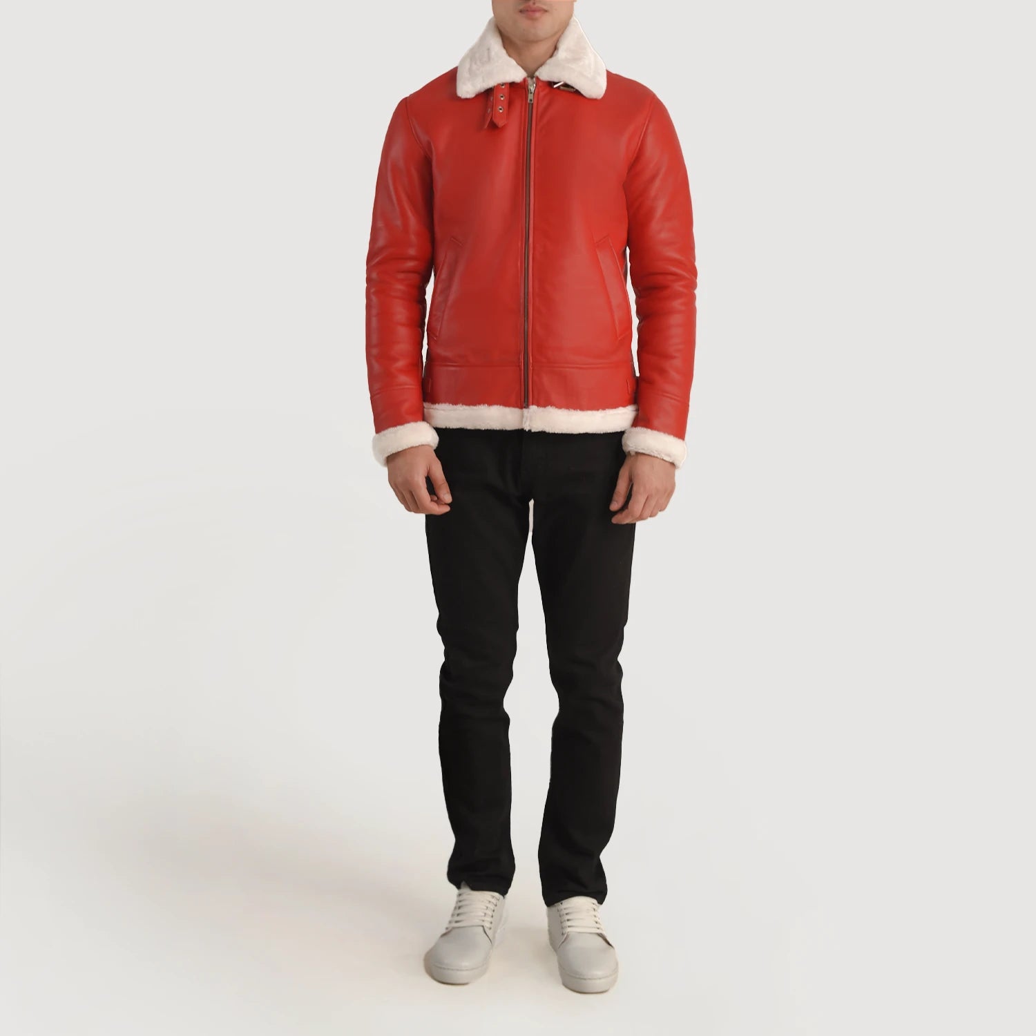 Francis B-3 Red Leather Bomber Jacket For Men – The Jacket Maker