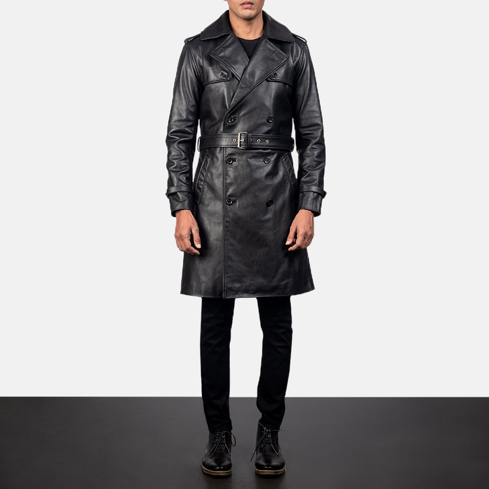 Men's Royson Black Leather Duster Coat – The Jacket Maker