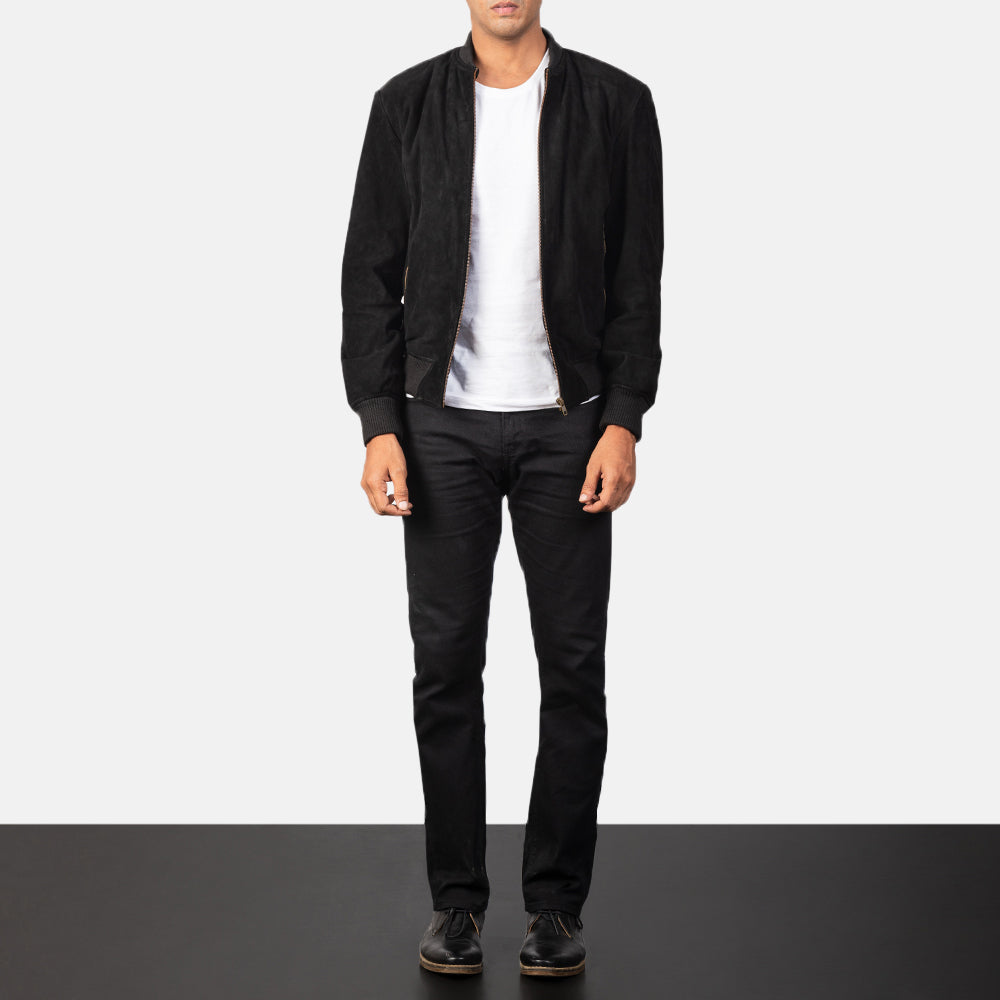 Men's Shane Black Suede Bomber Jacket – The Jacket Maker