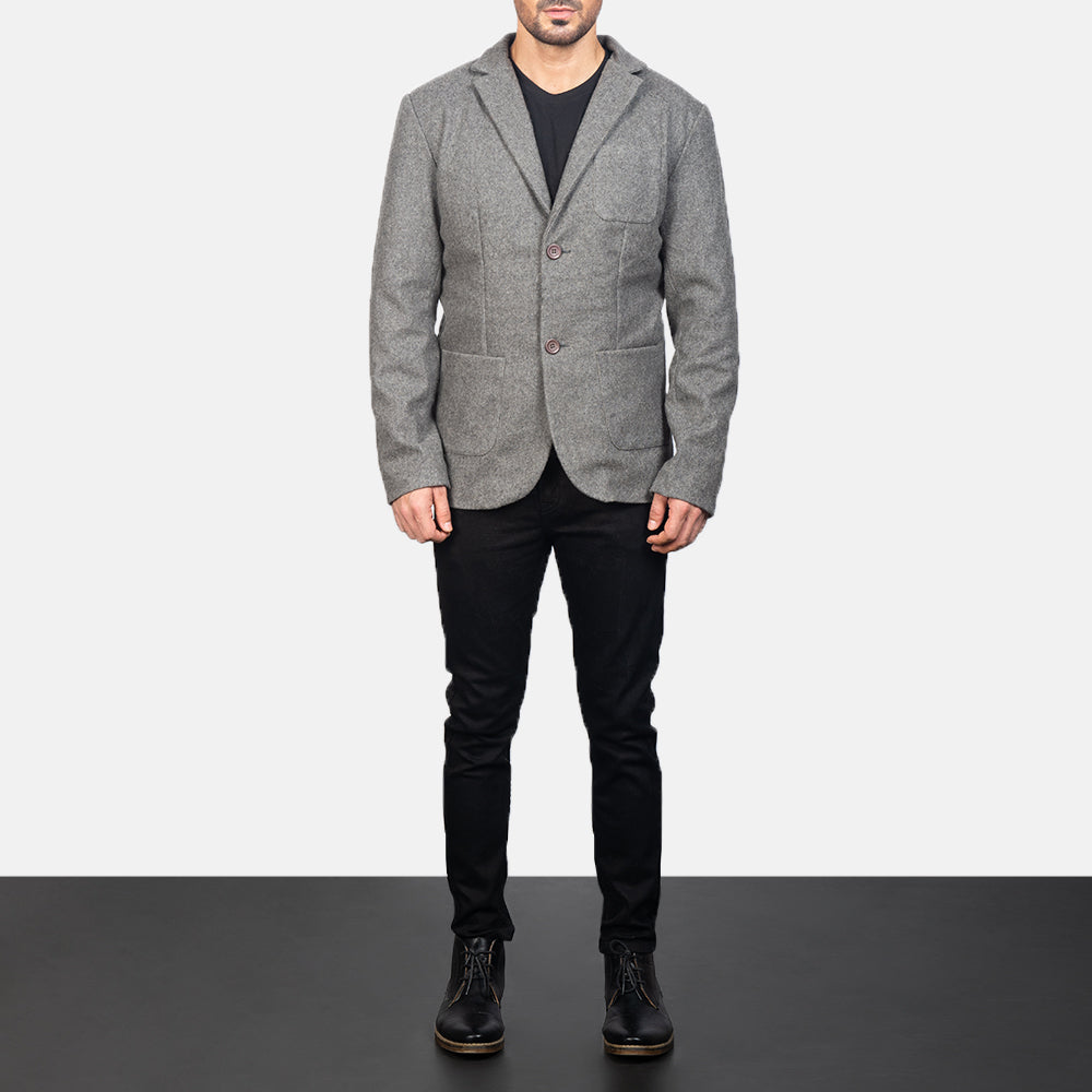 Men's Grey Wool Blazer – The Jacket Maker