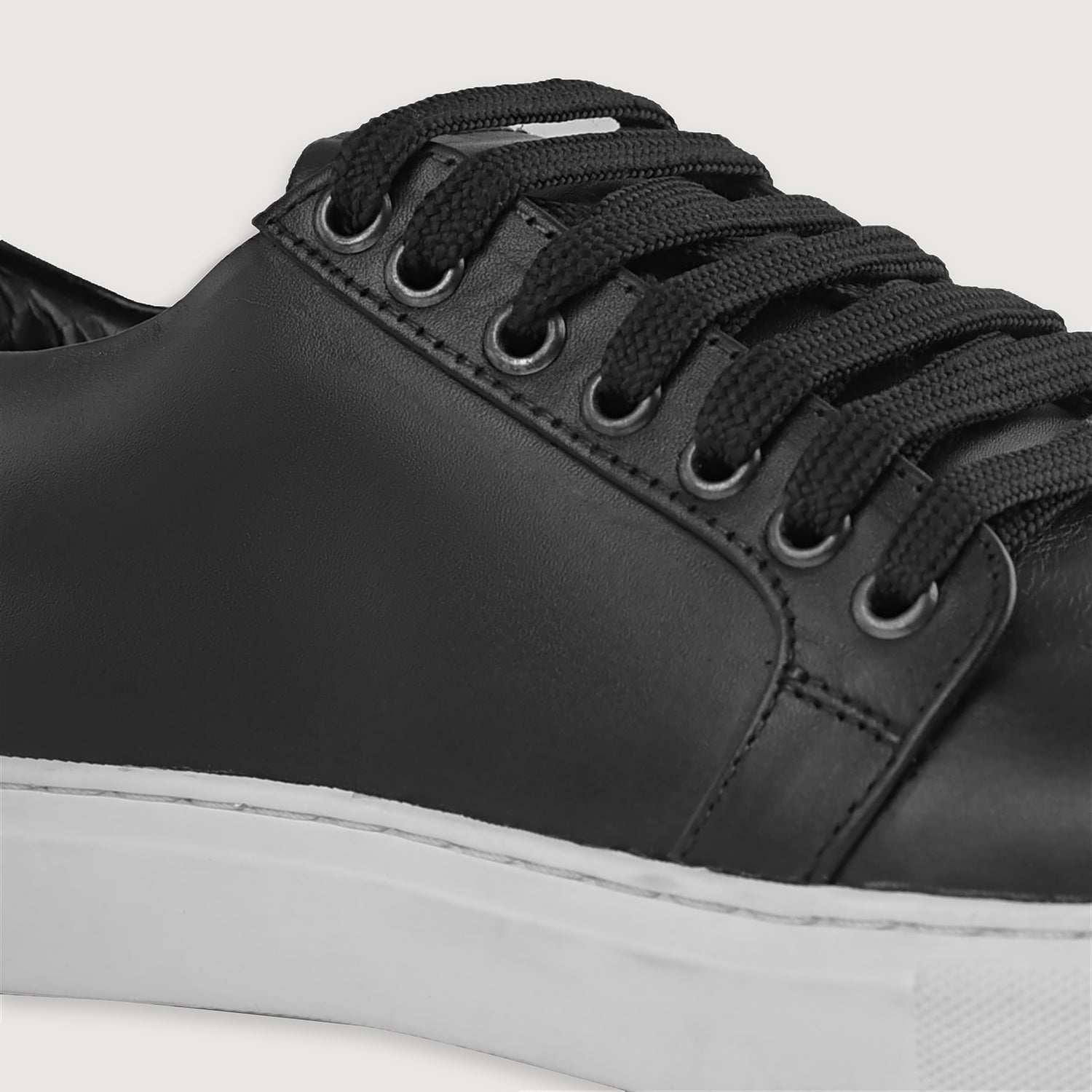 Murphy Low Top Black Leather Sneakers For Men - The Jacket Maker display picture 1