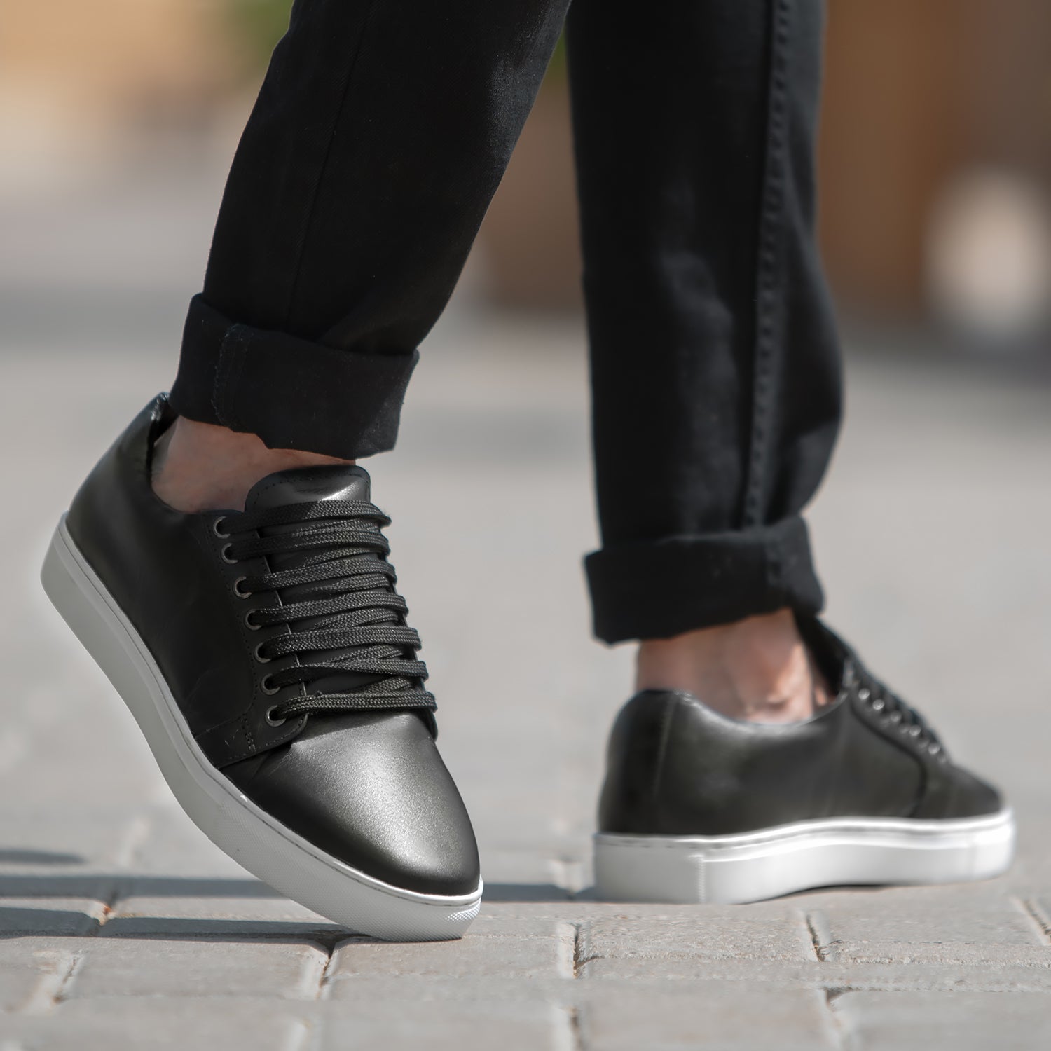 Murphy Low Top Black Leather Sneakers – The Jacket Maker