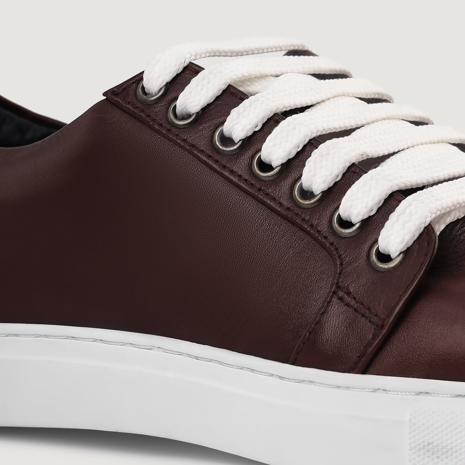 Murphy Low Top Maroon Leather Sneakers For Men - The Jacket