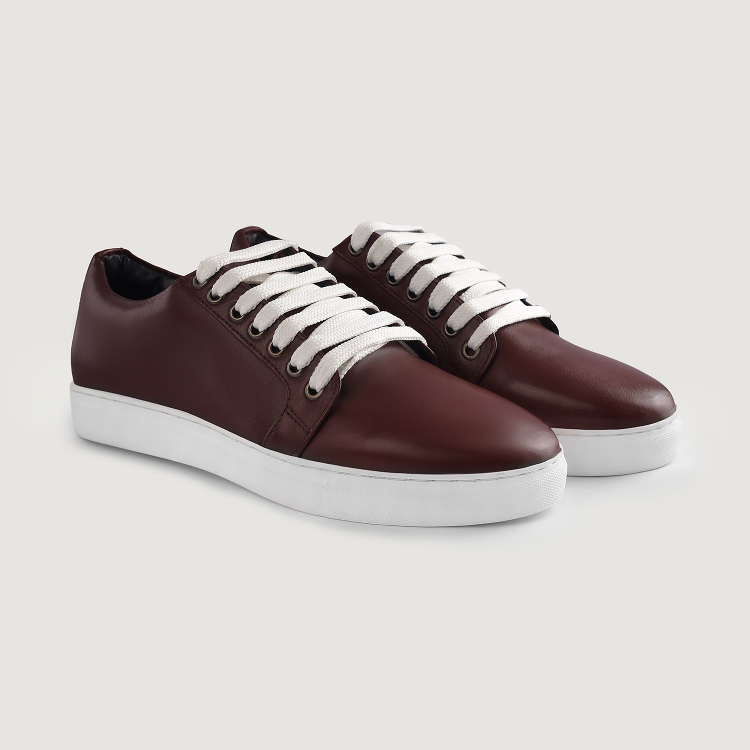 Murphy Low Top Maroon Leather Sneakers For Men - The Jacket