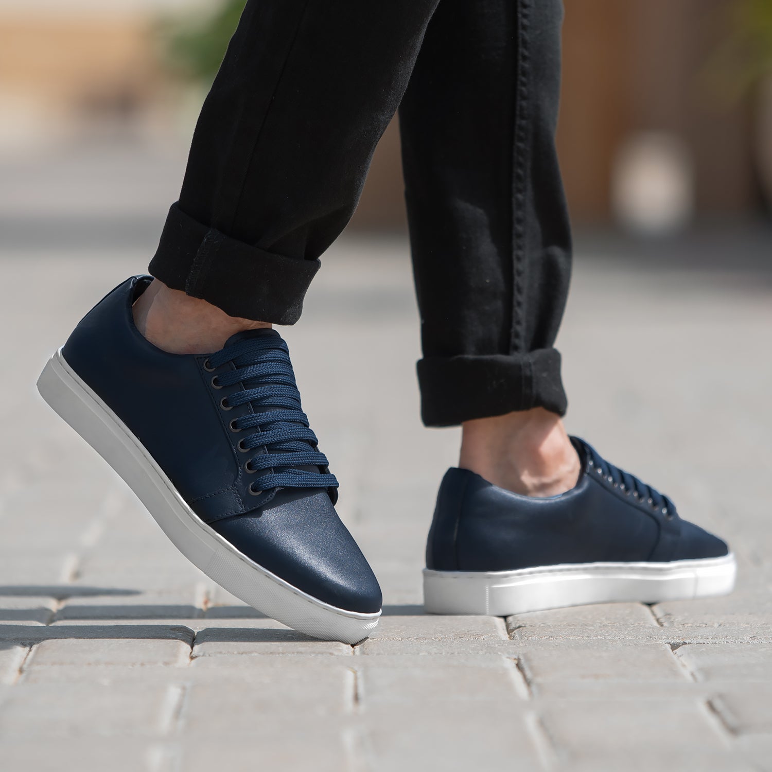 Murphy Low Top Midnight Blue Leather Sneakers – The Jacket Maker