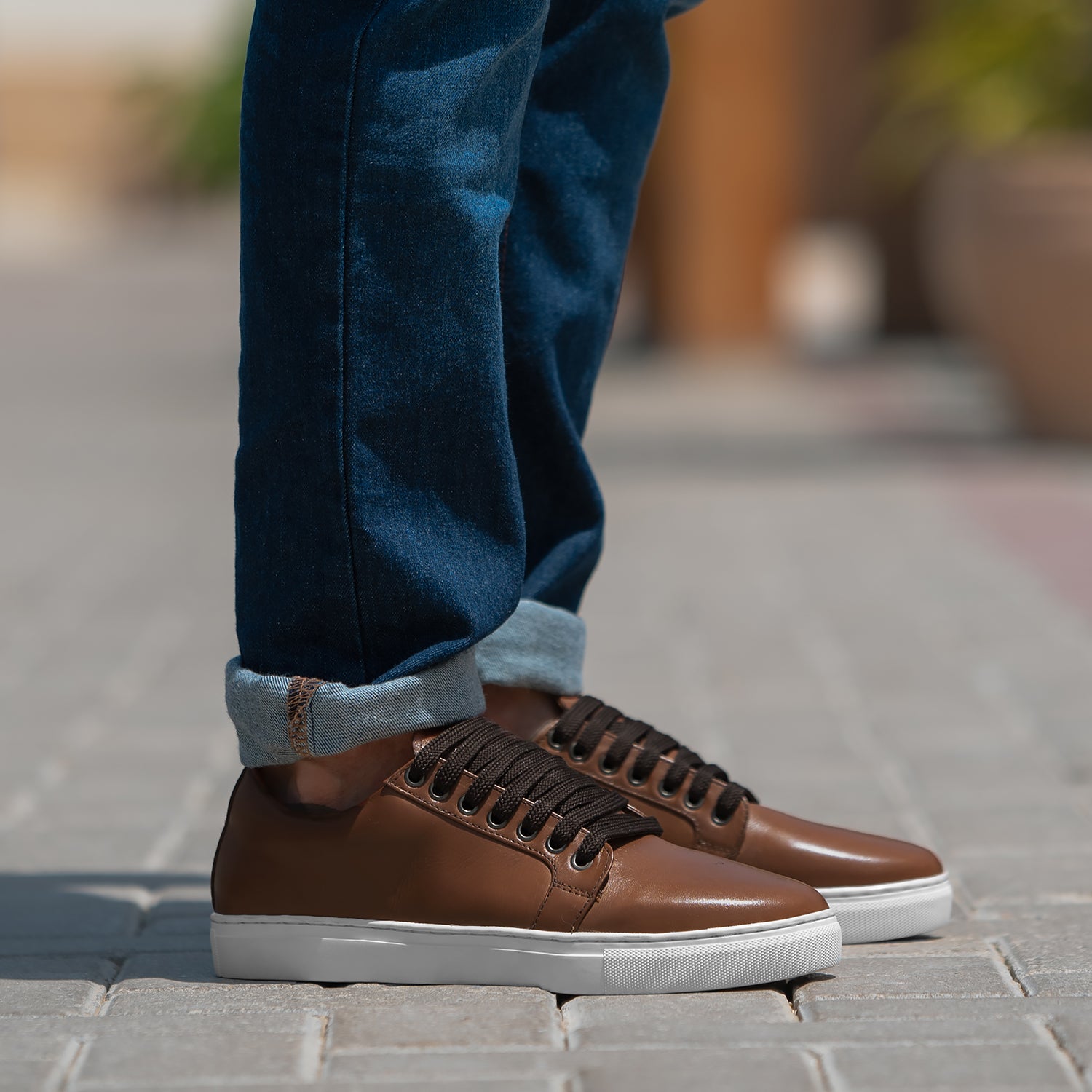 Murphy Low Top Tan Leather Sneakers For Men The Jacket Maker